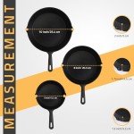 3-Piece Pre-Seasoned Cast Iron Skillet Set