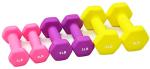 Hexagonal Neoprene Dumbbell Set with Stand