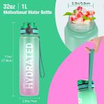 32oz Motivational Water Bottle with Time Marker
