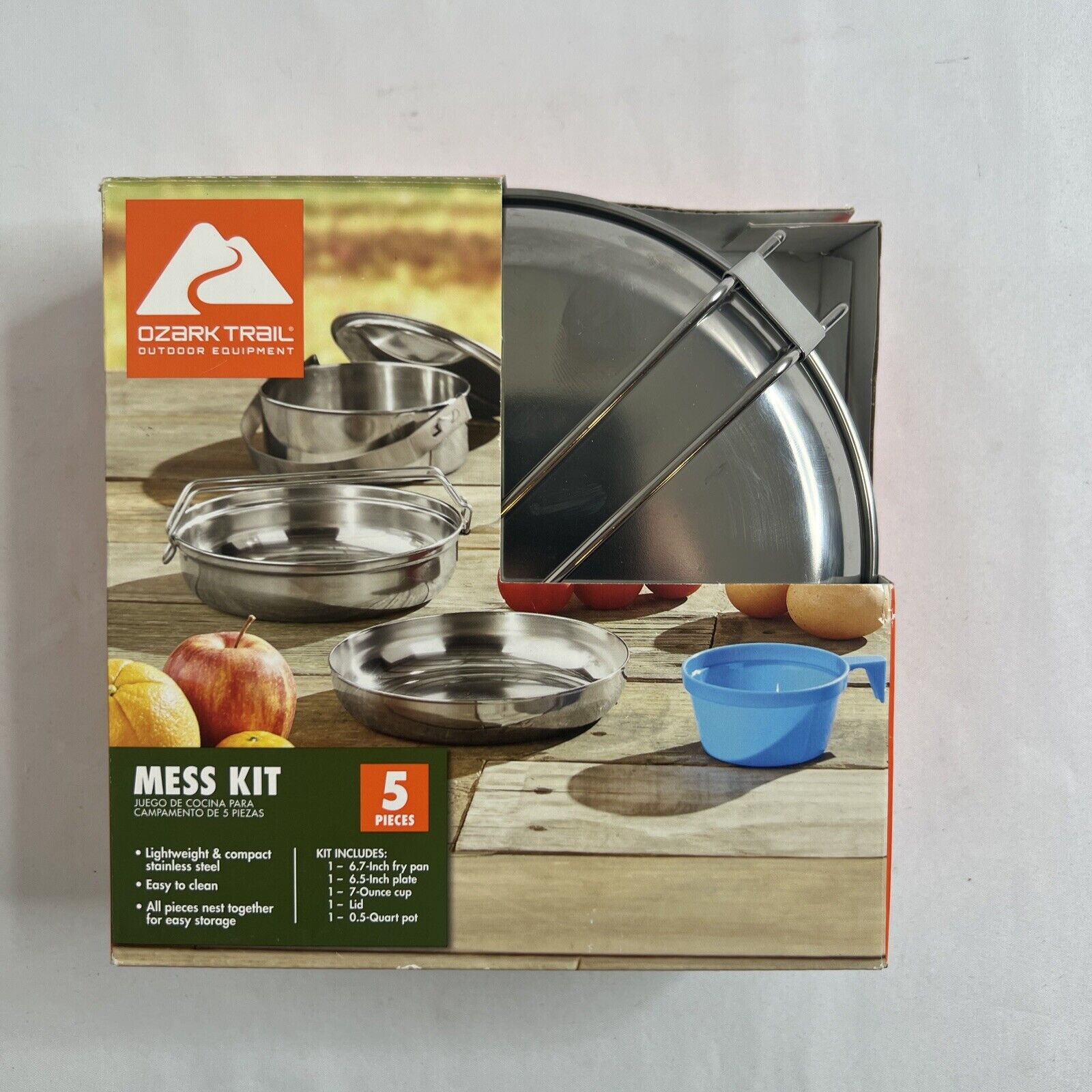 Ozark Trail 5-Piece Stainless Steel Camping Mess Kit