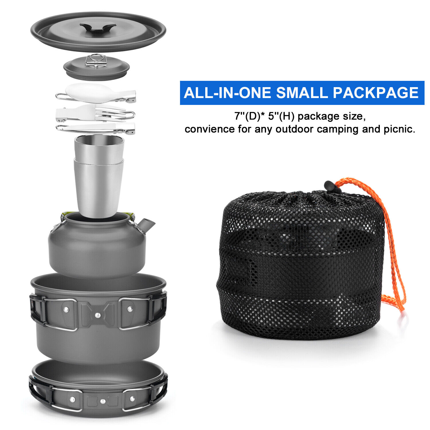 10-Piece Portable Camping Cookware Set