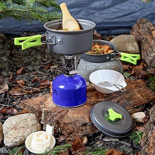 MalloMe Camping Cookware Set - Green Pots & Pans