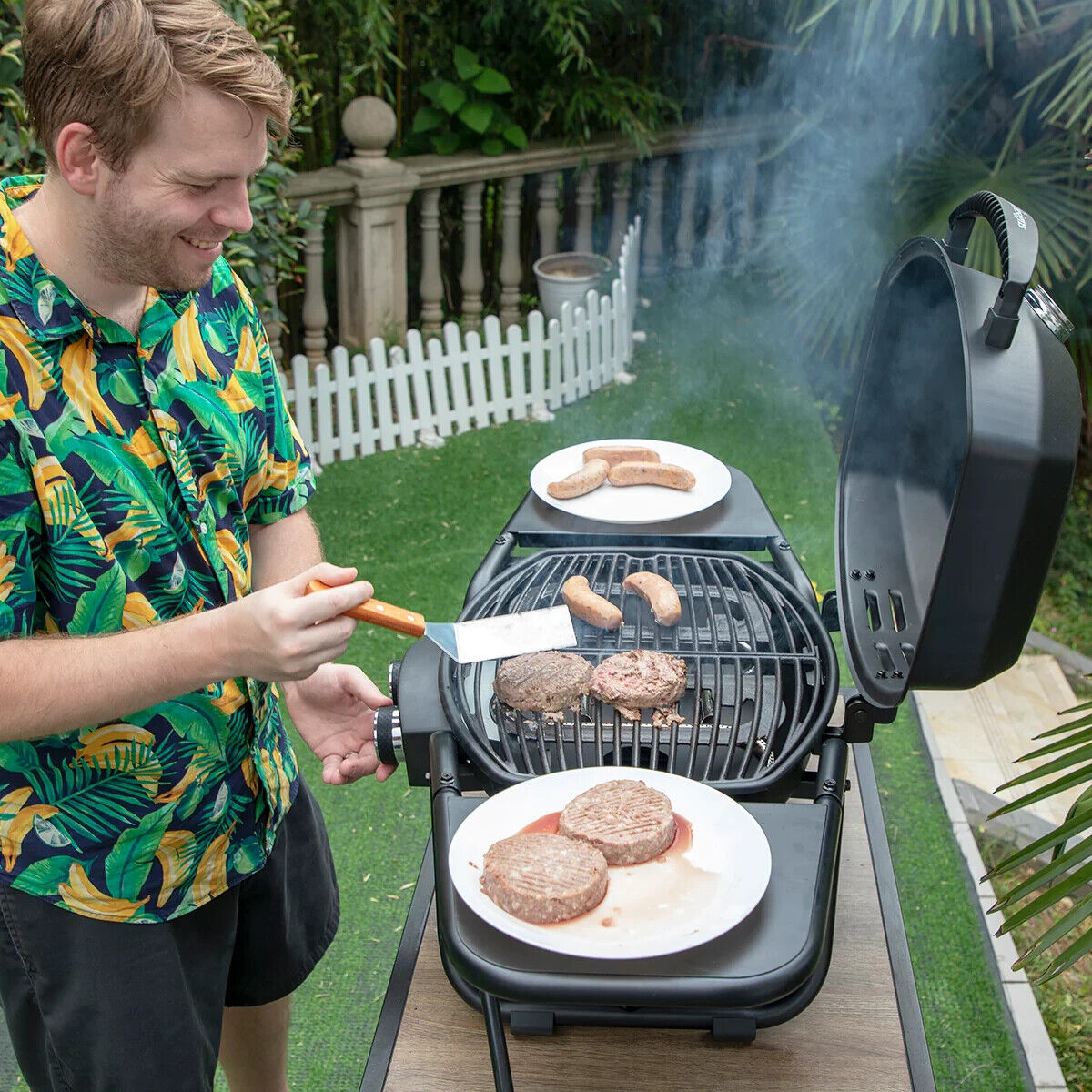 Portable 2-Burner Propane BBQ Grill for Camping