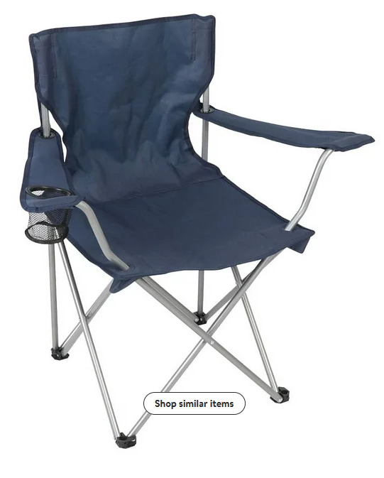 Ozark Trail Blue Folding Camp Chair with Cup Holder