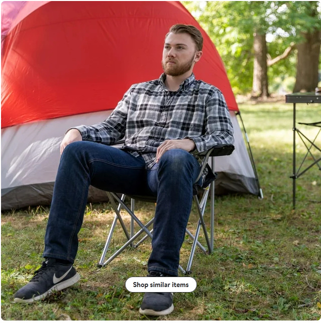 Ozark Trail Blue Folding Camp Chair with Cup Holder