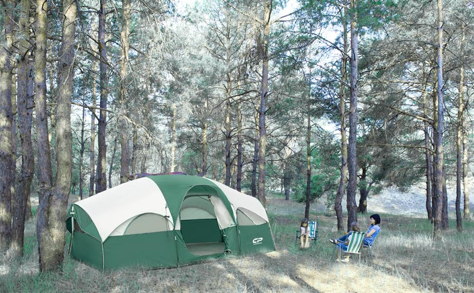Spacious 8-Person Weather-Resistant Family Camping Tent