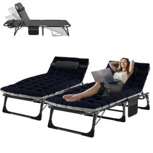 ABORON 2-Pack Adjustable Patio Chaise Lounges