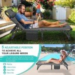 ABORON 2-Pack Adjustable Patio Chaise Lounges