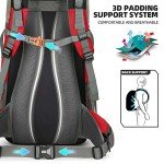 King'sGuard 50L Waterproof Hiking Backpack with Rain Cover