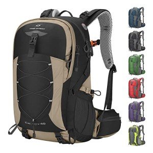 Khaki 40L Unisex Hiking Daypack Backpack