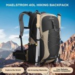 Khaki 40L Unisex Hiking Daypack Backpack