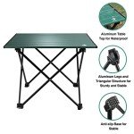 Portable Lightweight Aluminum Camping Table - Green
