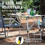 Lightweight Folding Aluminum Camping Table with Adjustable Legs