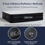 OhGeni 18" Queen Air Mattress with Built-in Pump