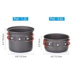 Odoland Lightweight Camping Cookware Set, 6 Pieces