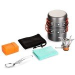 Odoland Lightweight Camping Cookware Set, 6 Pieces