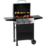 MASTER COOK 3-Burner Propane Grill with Foldable Shelves