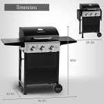 MASTER COOK 3-Burner Propane Grill with Foldable Shelves