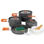 Odoland 15pcs Lightweight Camping Cookware Set