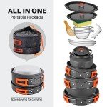 Odoland 15pcs Lightweight Camping Cookware Set