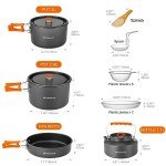 Odoland 15pcs Lightweight Camping Cookware Set