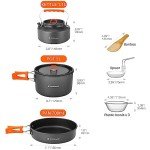 Odoland Lightweight Non-Stick Camping Cookware Set