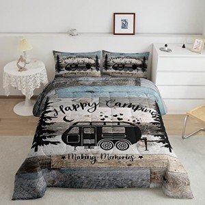 Rustic Camping Comforter Set for Kids - Queen