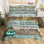 Camping Rules Queen-Size Bettbezug-Set für Kinder