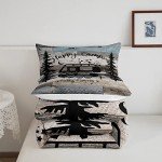 Rustic Camping Comforter Set for Kids - Queen