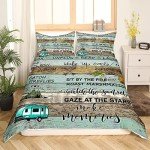 Camping Rules Queen-Size Bettbezug-Set für Kinder