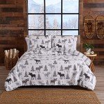 Wilderness Collection Moose Gray Bedding Set