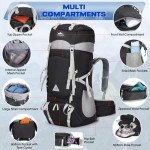 60L Waterproof Hiking Backpack for Camping and Travel