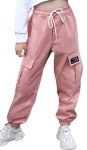 SANGTREE Girls Pink Cargo Jogger Pants, Age 11-12