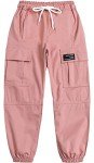 SANGTREE Girls Pink Cargo Jogger Pants, Age 11-12