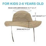 Kids UPF 50+ Wide Brim Sun Hat - Dark Khaki