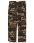 Boys' Olive Camo Pull-On Cargo Pants