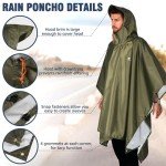 Anyoo Lightweight Waterproof Rain Poncho for Hiking
