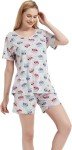 Chung Women's Cotton Short Sleeve Pajama Set