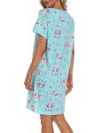 Plus Size Cotton Women's Sleep Shirt - Green Bus