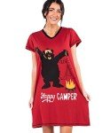 Funny V-Neck Camping Pajama Nightgown for Women