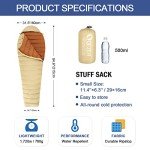 Ultralight Down Sleeping Bag for Camping and Hiking