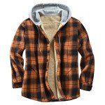 Men's Fleece-Lined Plaid Flannel Jacket with Hood