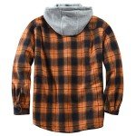 Men's Fleece-Lined Plaid Flannel Jacket with Hood
