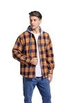 Men's Fleece-Lined Plaid Flannel Jacket with Hood