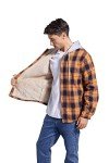 Men's Fleece-Lined Plaid Flannel Jacket with Hood