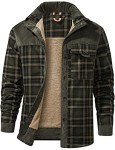 Men's Sherpa Lined Flannel Camp Shirt Jacket