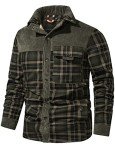 Men's Sherpa Lined Flannel Camp Shirt Jacket