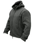 Men's Tactical Fleece Hooded Outdoor Jacket, Gray