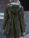 Plus Size Women's Outdoor Rain Jacket, Army Green