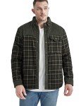 Men's Sherpa Lined Flannel Camp Shirt Jacket
